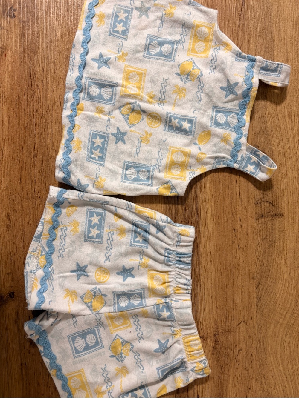 Nicole Miller Kids Two-Piece Tank Top & Shorts Set in Light Blue and Yellow